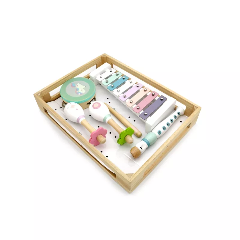 Wooden Educational Baby Wholesale Toys Manufacturer Factory Wooden 7 PCS Music Instrument Set Toy for Kids and Babies Musical Instruments Wooden toys Children toys Baby toys Educational Toys Montessor...