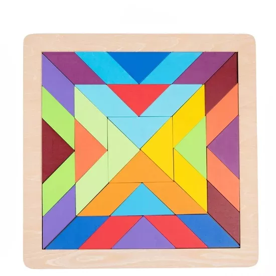 Wooden Puzzle Blocks Toys with New Rainbow Color for Child and Infants ...